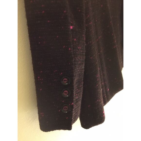 Vintage 1990s Louis Feraud Black purple wool Blazer - Picture 8 of 9